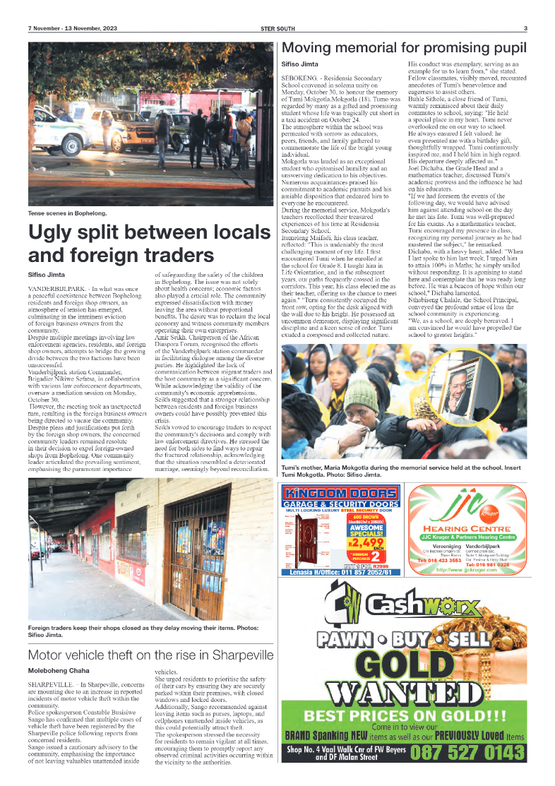 STER SOUTH 7 November – 13 November, 2023 page 3