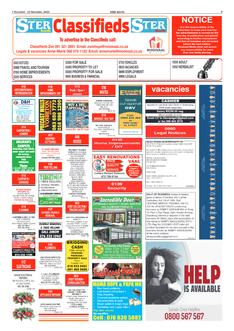 STER SOUTH 7 November – 13 November, 2023 page 9