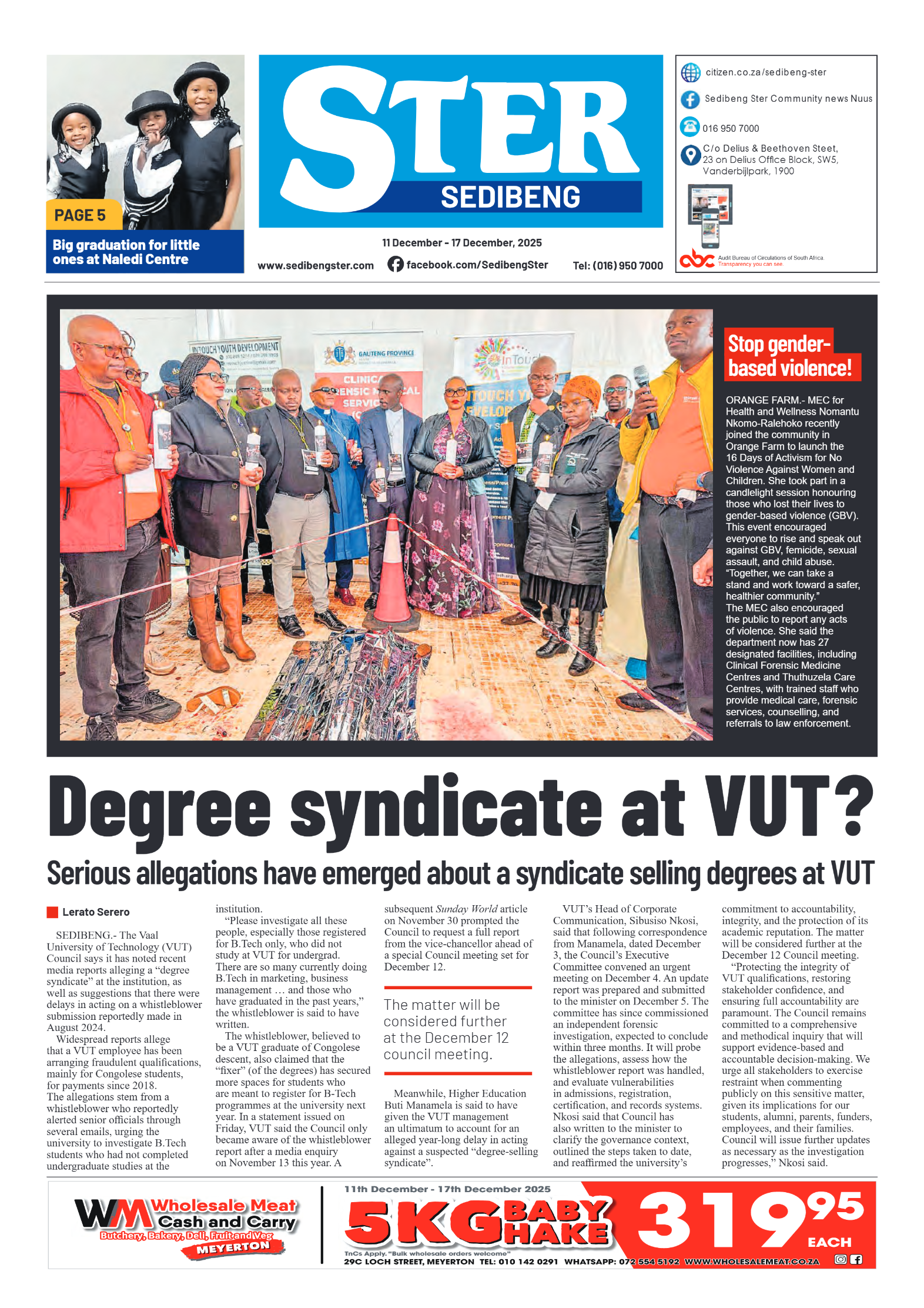 Sedibeng Ster 11 December – 17 December, 2025 page 1