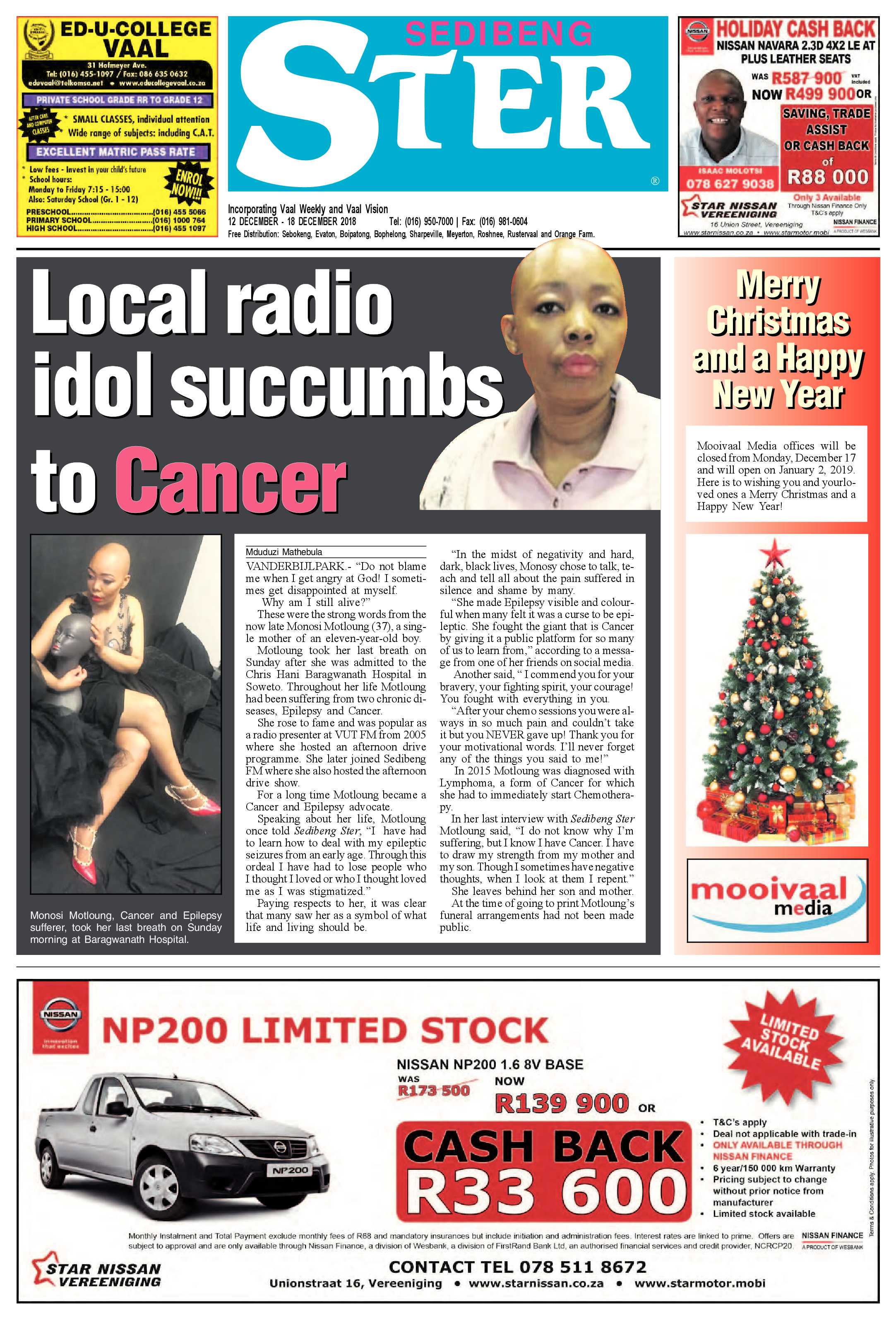 Sedibeng Ster 12 – 18 December 2018 page 1