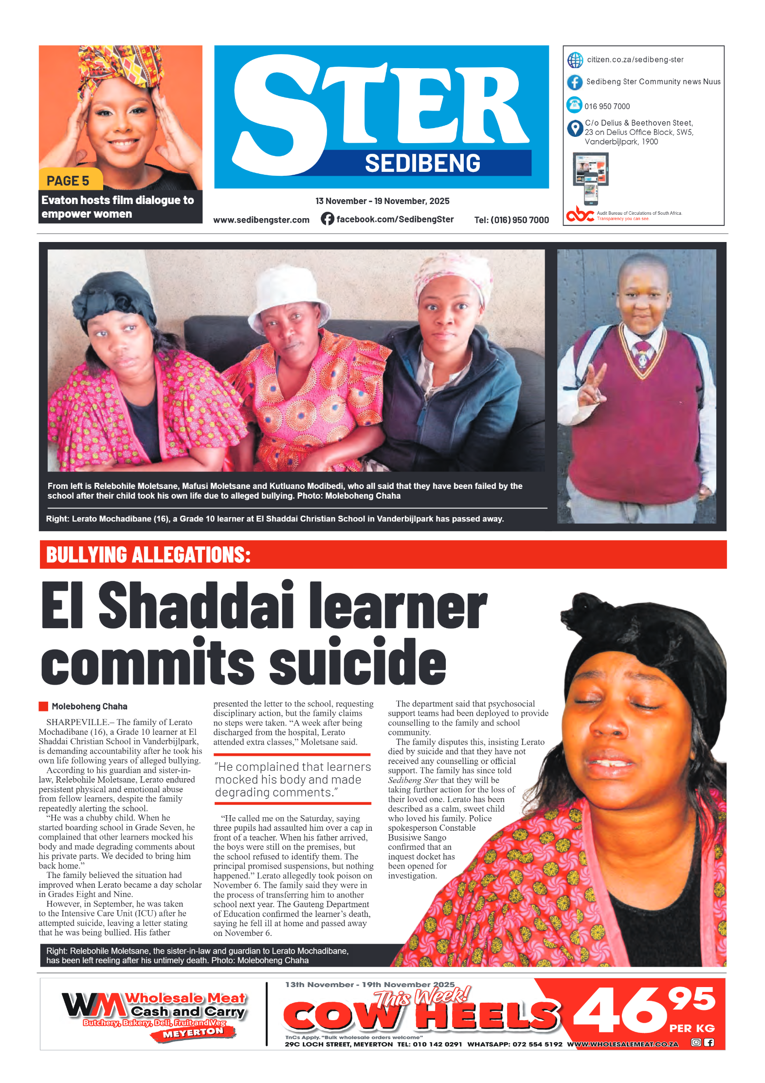 Sedibeng Ster 13 November – 19 November, 2025 page 1