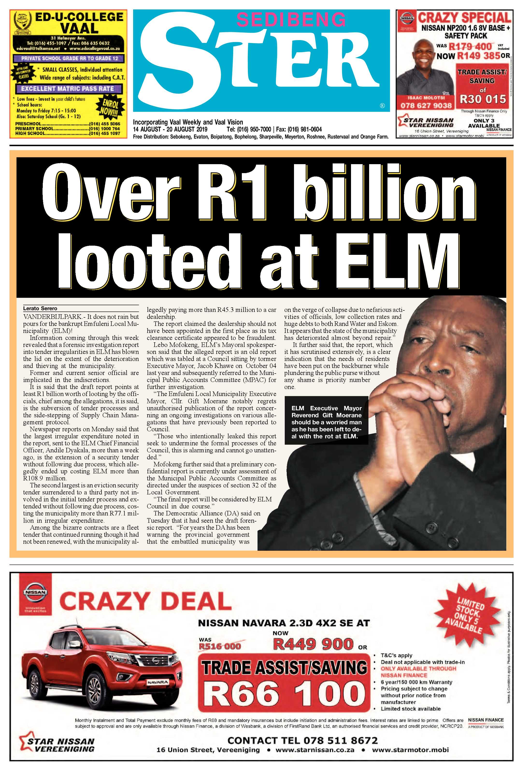 Sedibeng Ster 14 – 20 August 2019 page 1