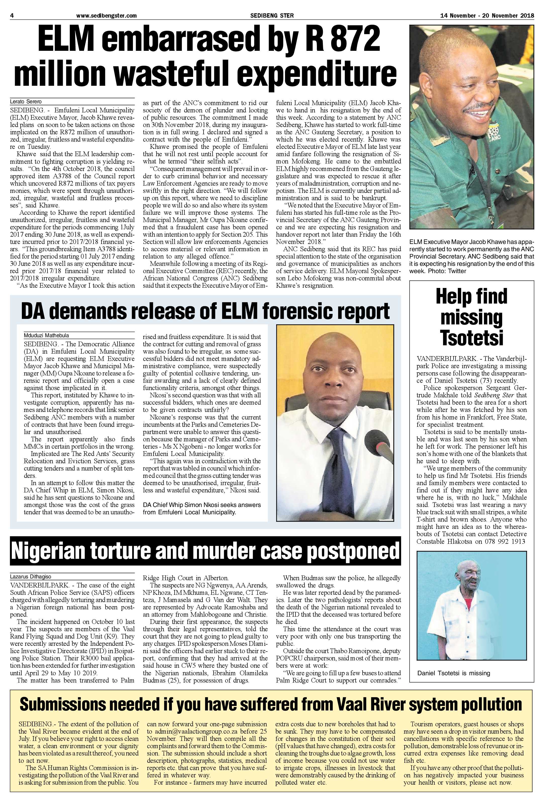 Sedibeng Ster 14 – 20 November 2018 page 4