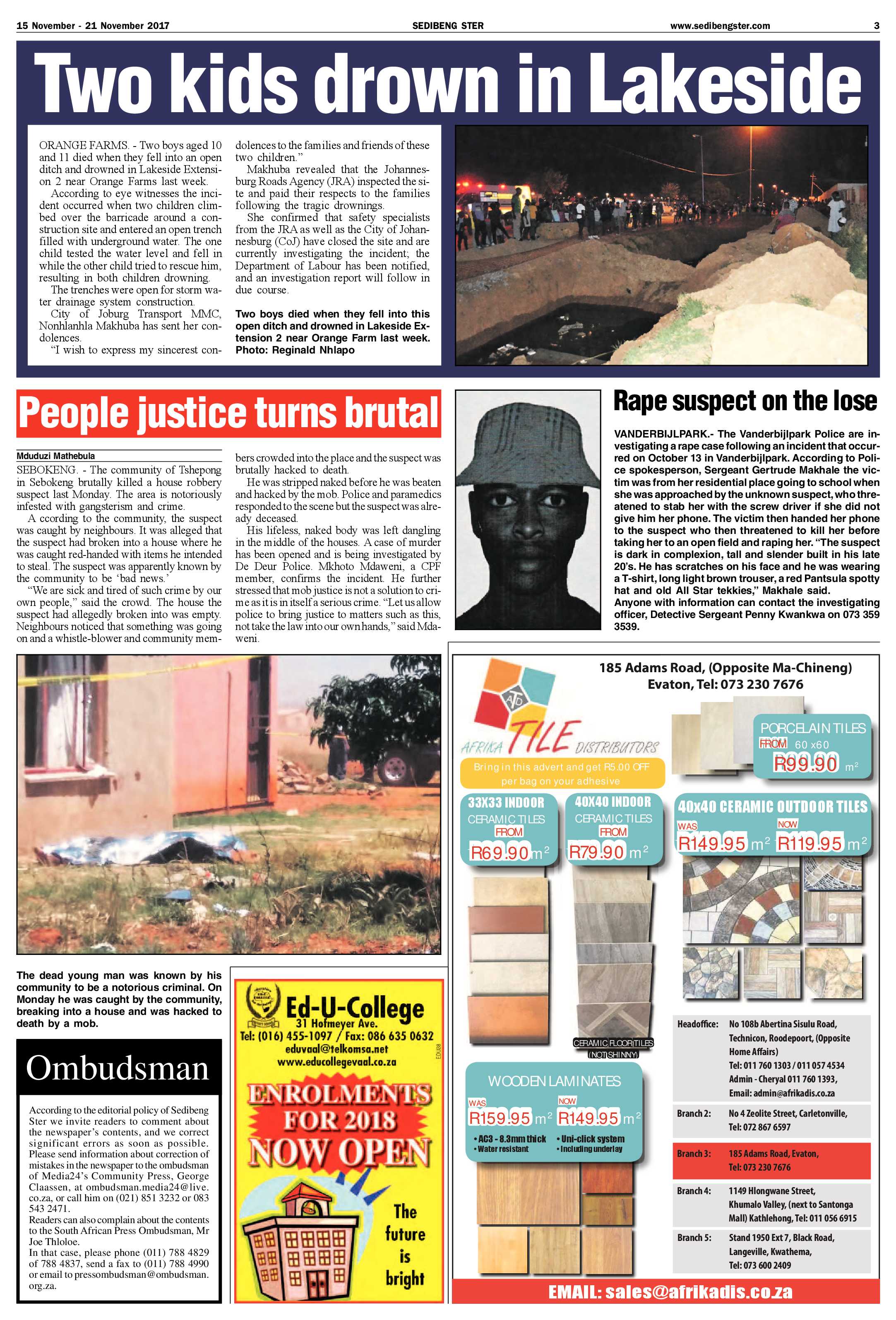 Sedibeng Ster 15 – 21 November 2017 page 3
