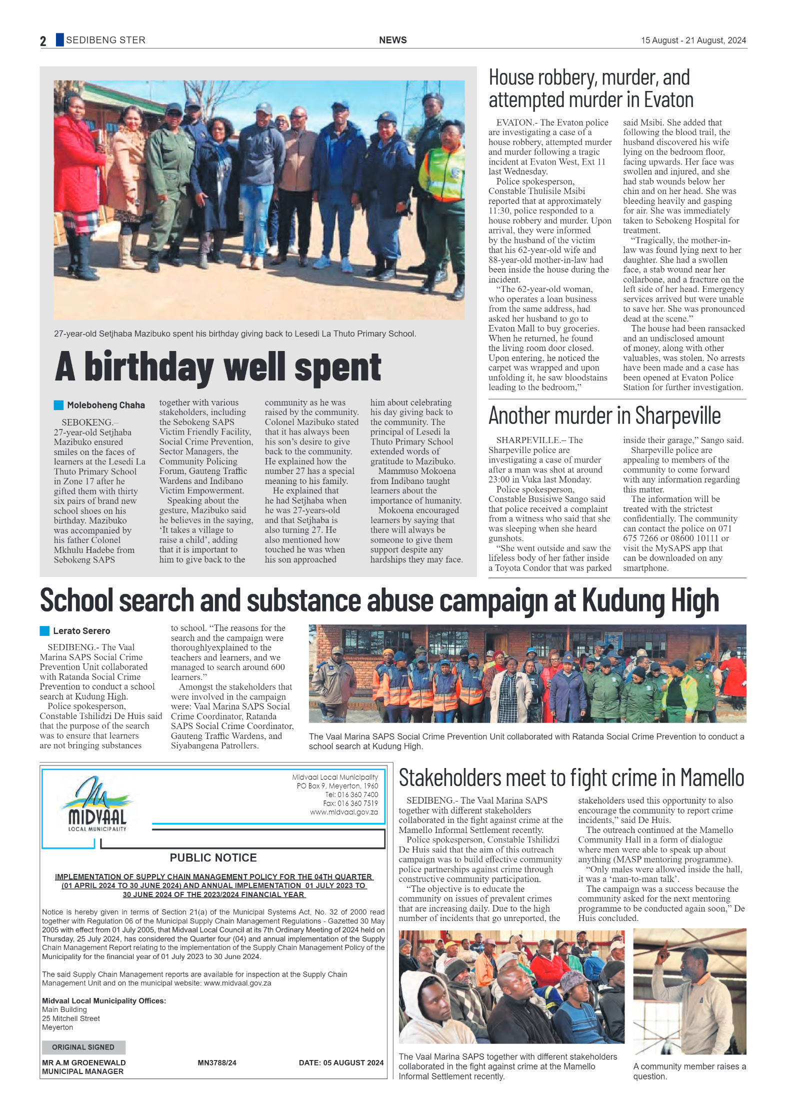 Sedibeng Ster 15 August – 21 August, 2024 page 2