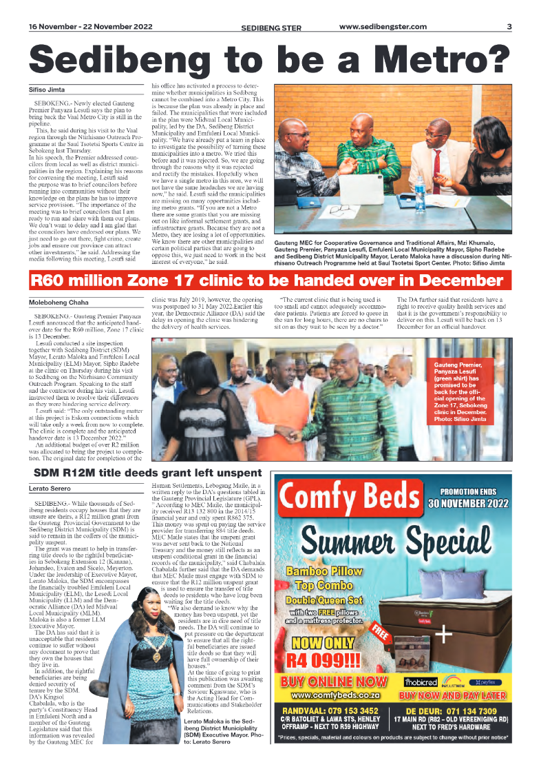Sedibeng Ster 16 November – 22 November 2022 page 3