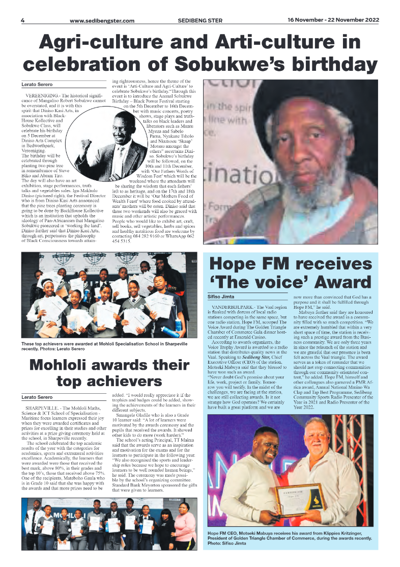Sedibeng Ster 16 November – 22 November 2022 page 4
