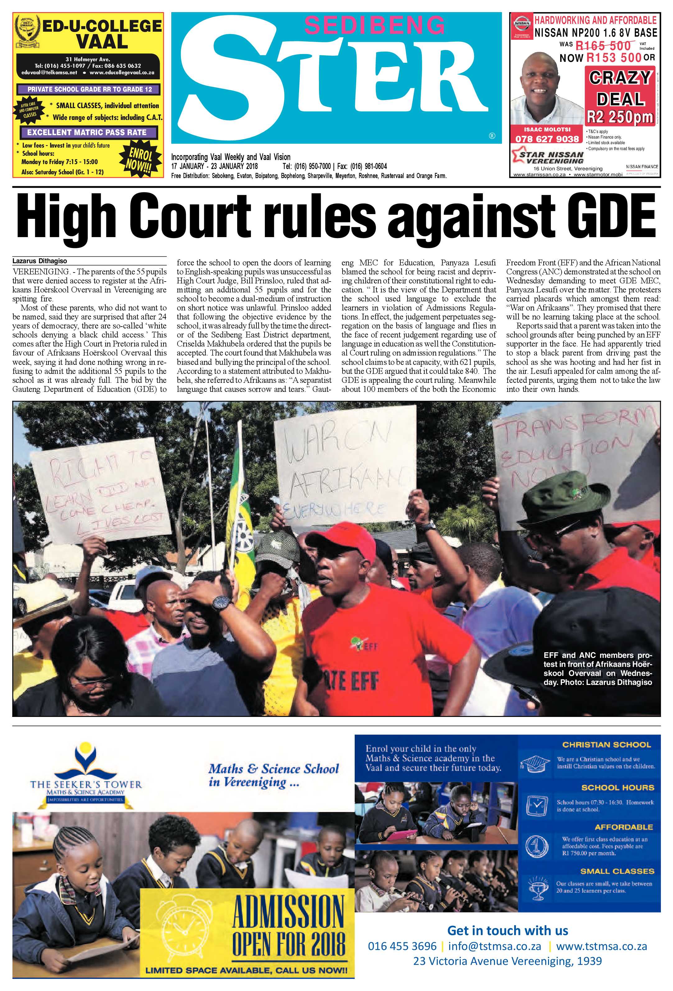 Sedibeng Ster 17 – 23 January 2018 page 1
