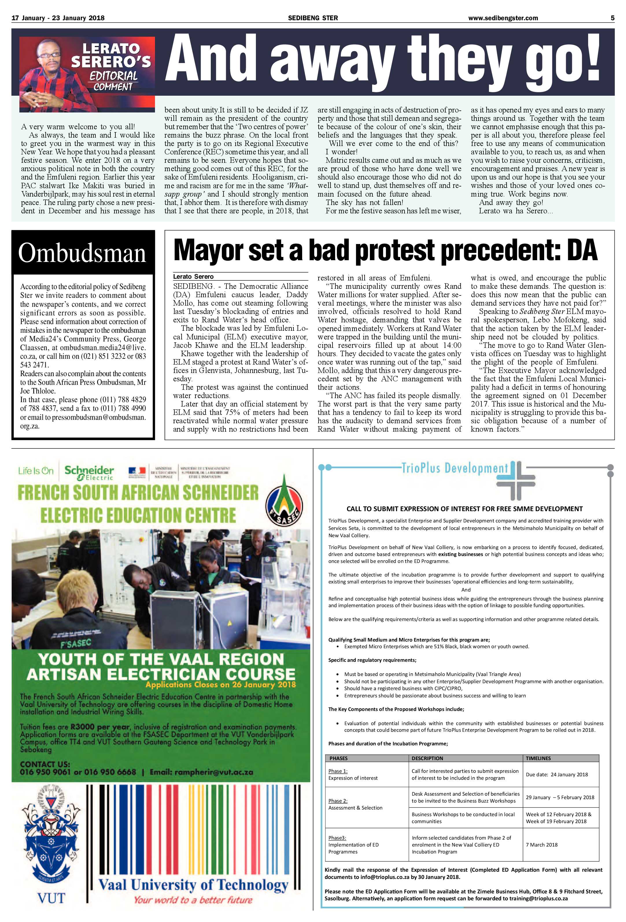 Sedibeng Ster 17 – 23 January 2018 page 5