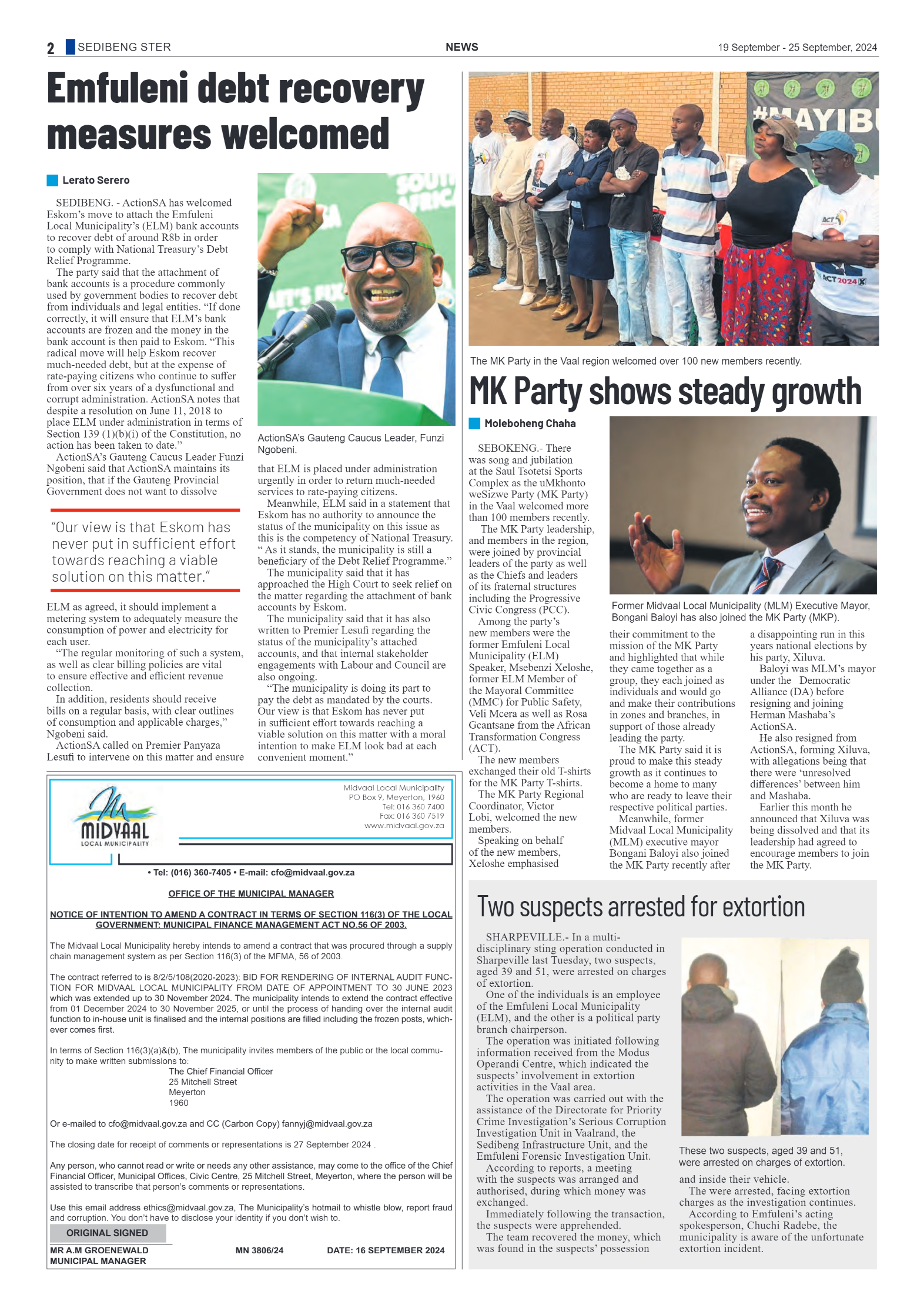 Sedibeng Ster 19 September – 25 September, 2024 page 2