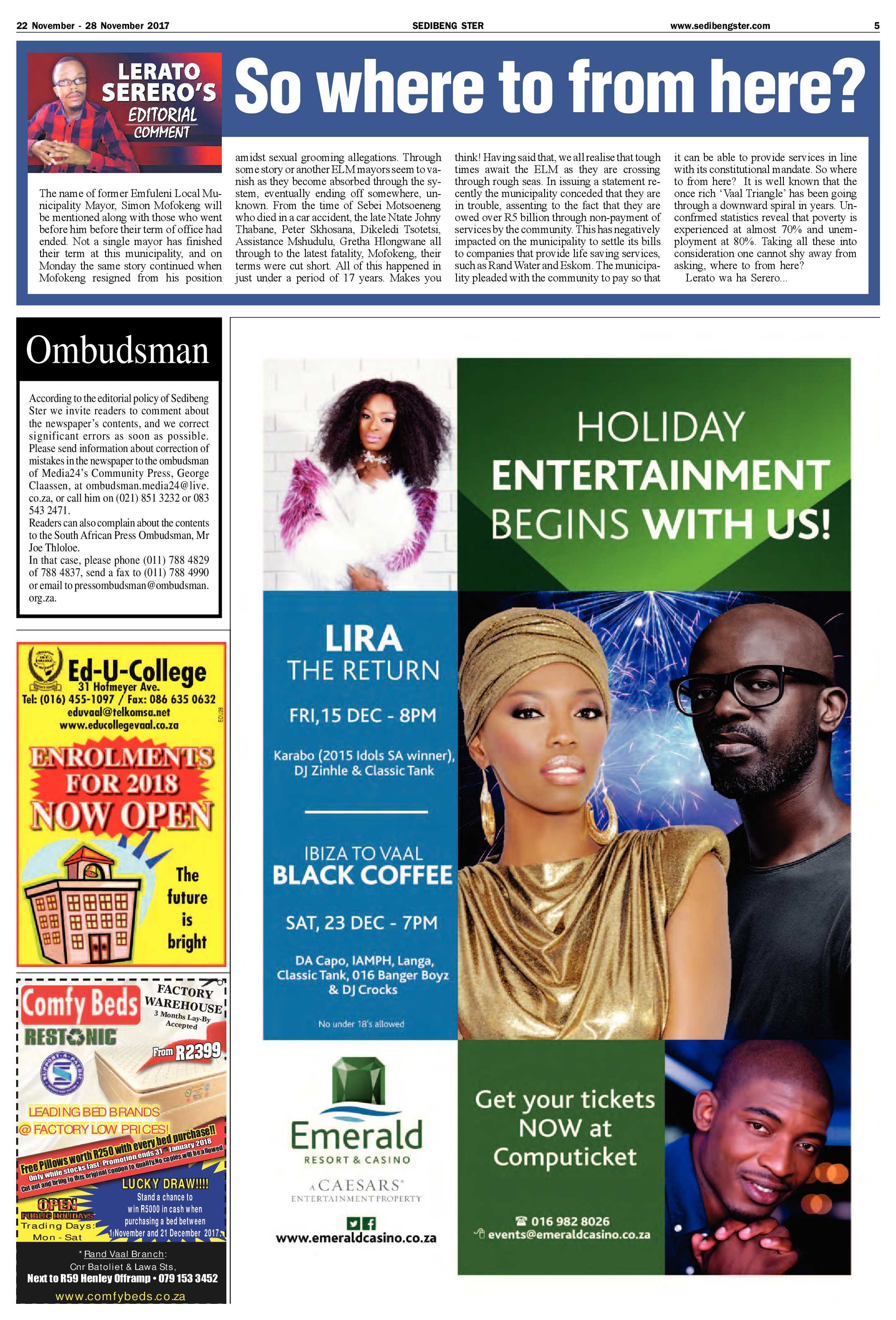 Sedibeng Ster 22 – 28 November 2017 page 5