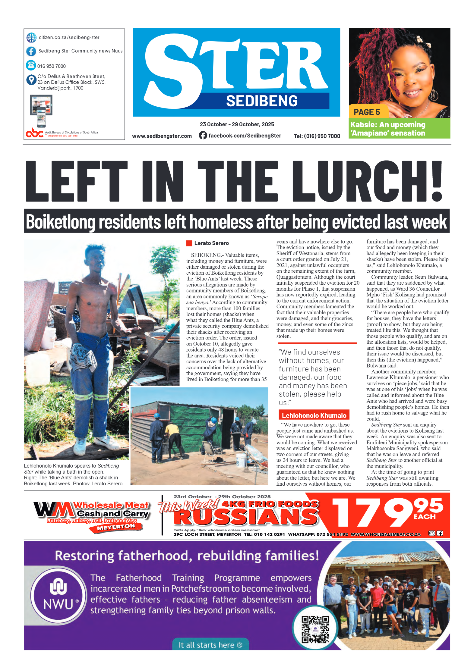 Sedibeng Ster 23 October – 29 October, 2025 page 1