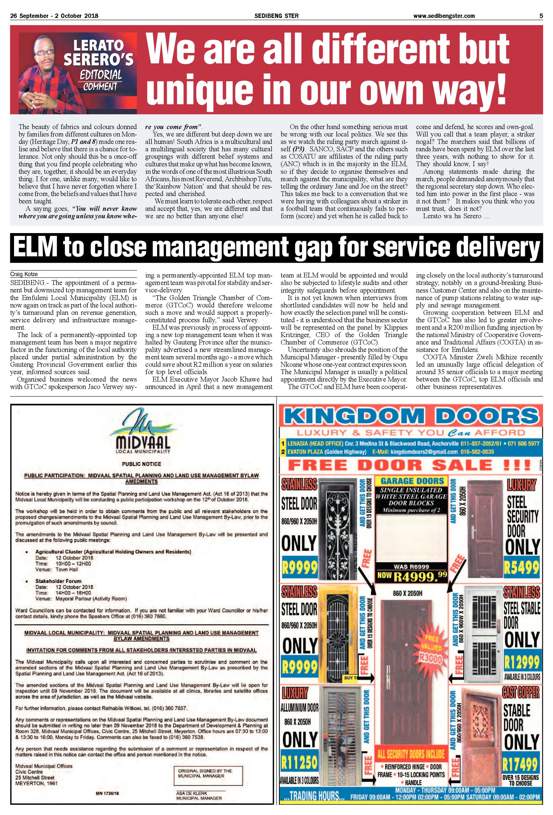 Sedibeng Ster 26 September – 2 October 2018 page 5