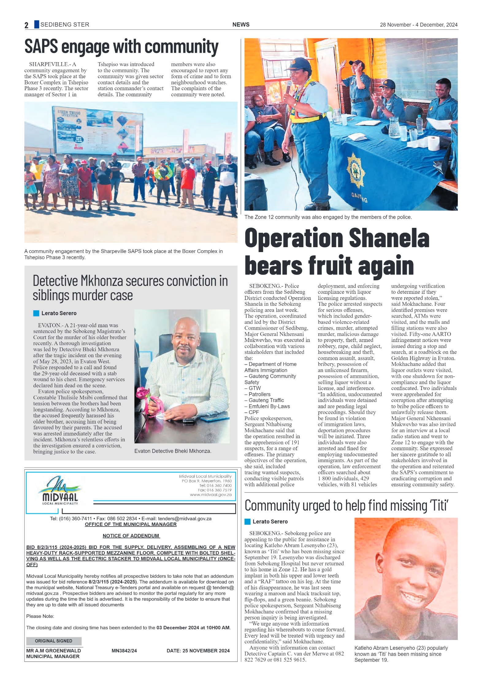Sedibeng Ster 28 November – 4 December, 2024 page 2
