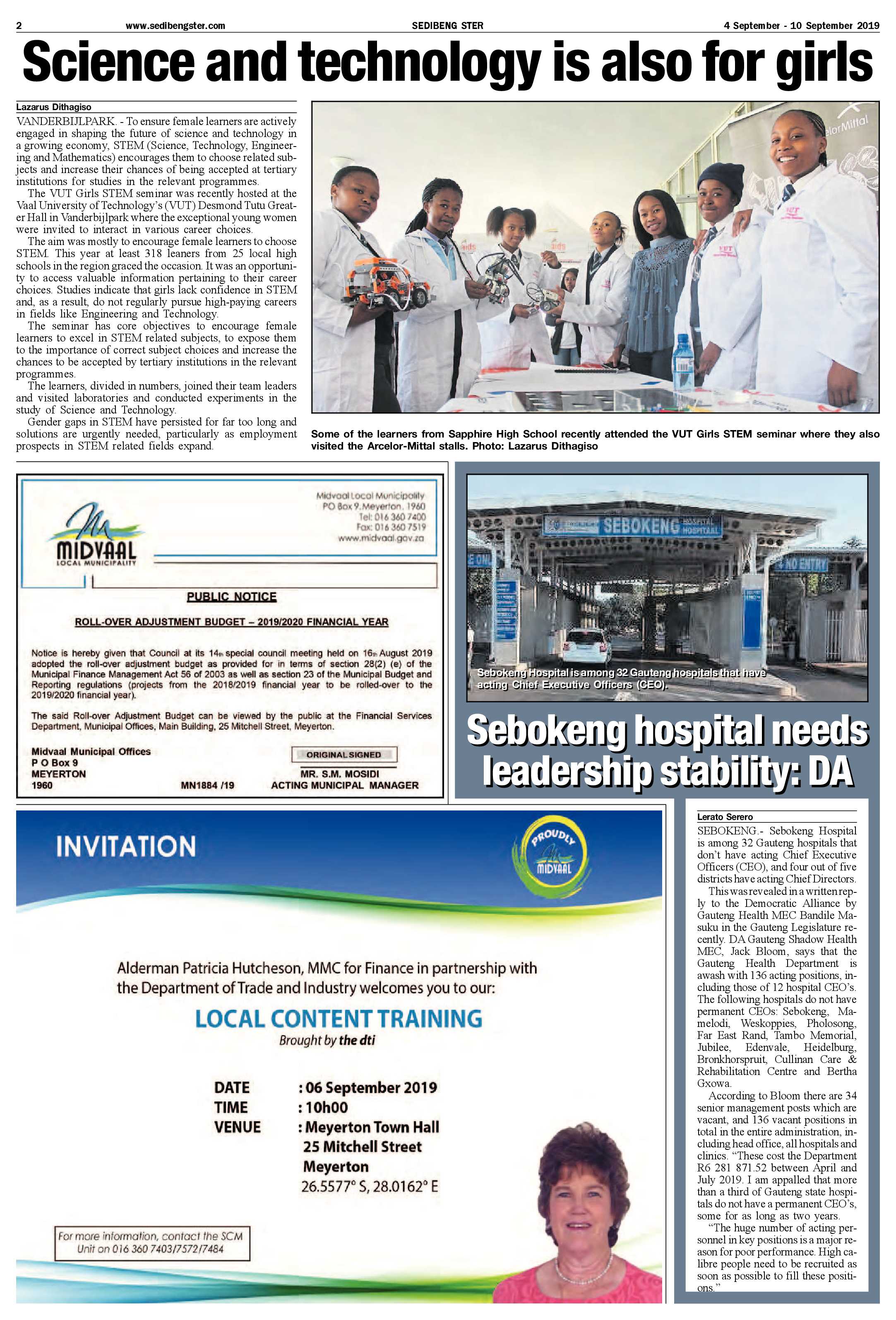 Sedibeng Ster 4 – 10 September 2019 page 2