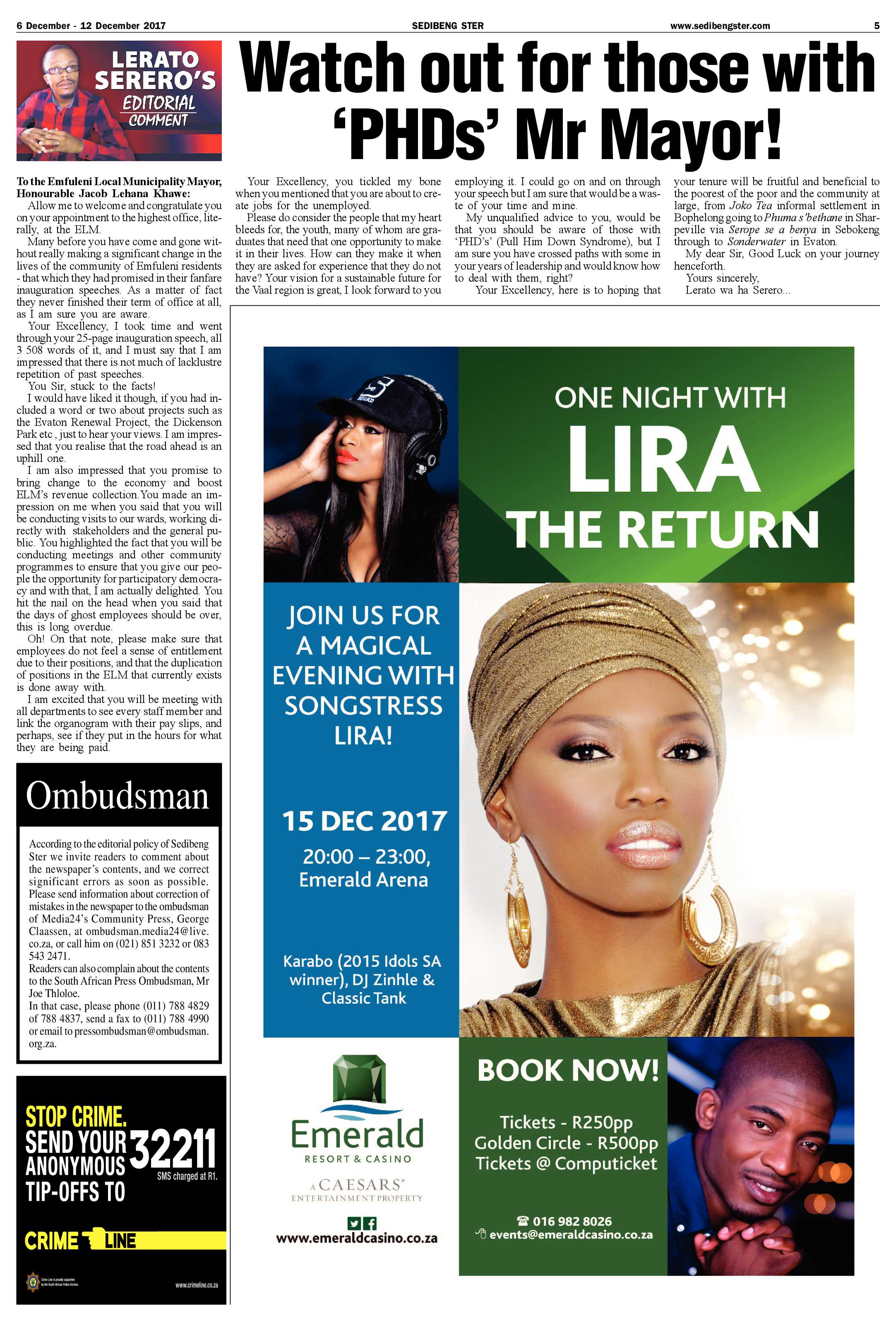 Sedibeng Ster 6 – 12 December 2017 page 5