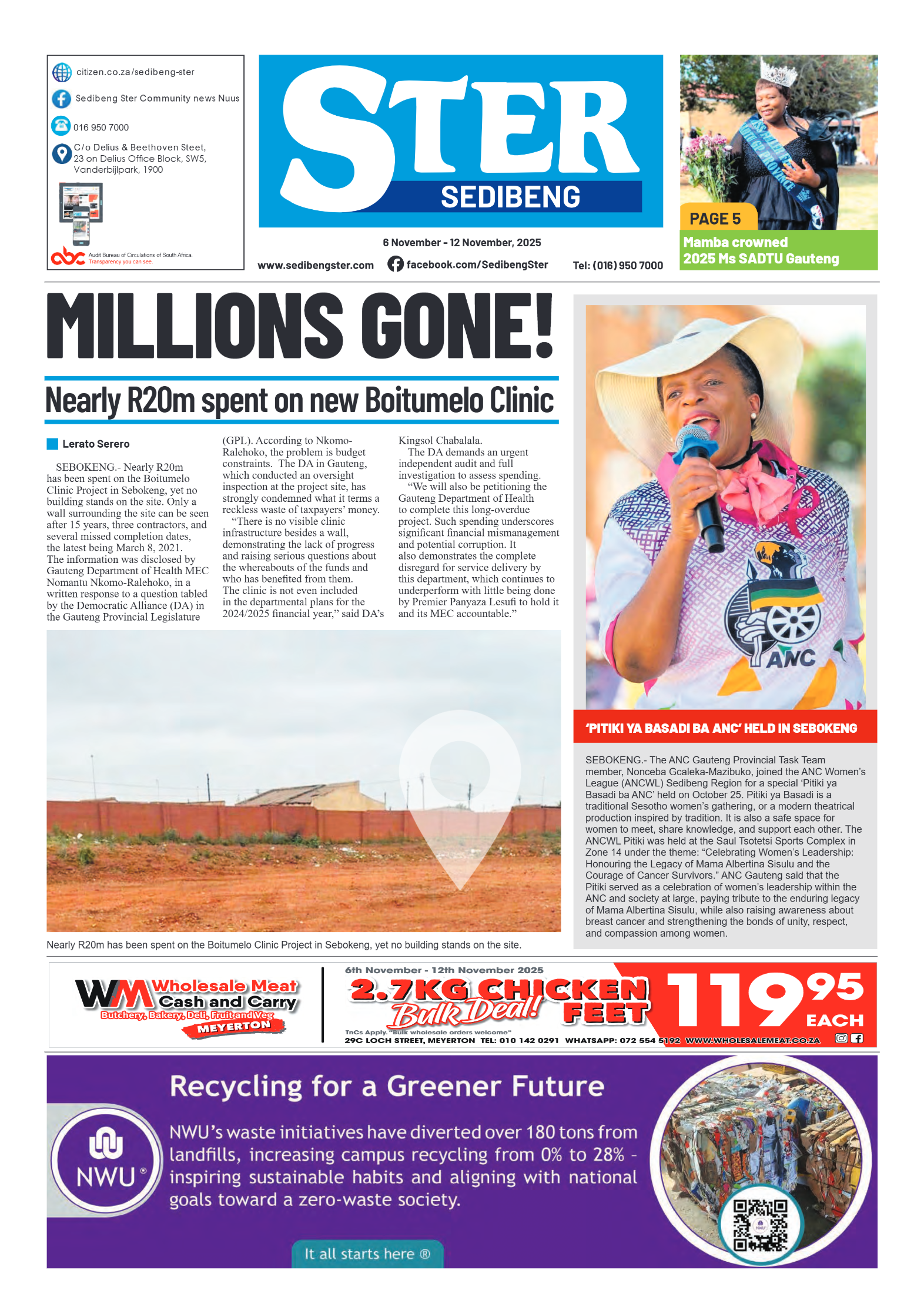 Sedibeng Ster 6 November – 12 November, 2025 page 1