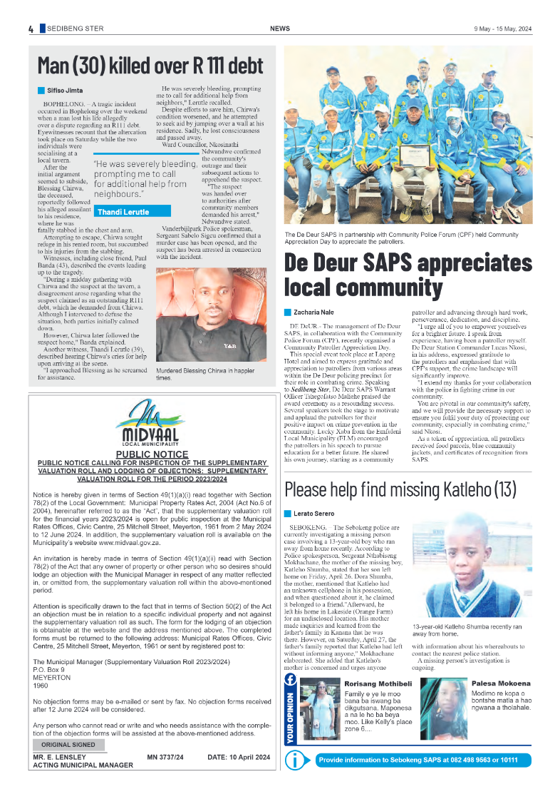 Sedibeng Ster 9 May – 15 May, 2024 page 4