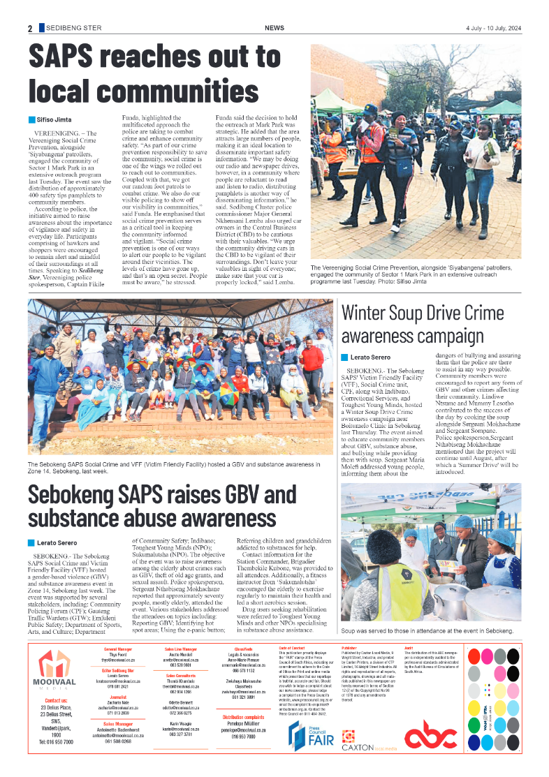 Sedibeng Ster NEWS 4 July – 10 July, 2024 page 2