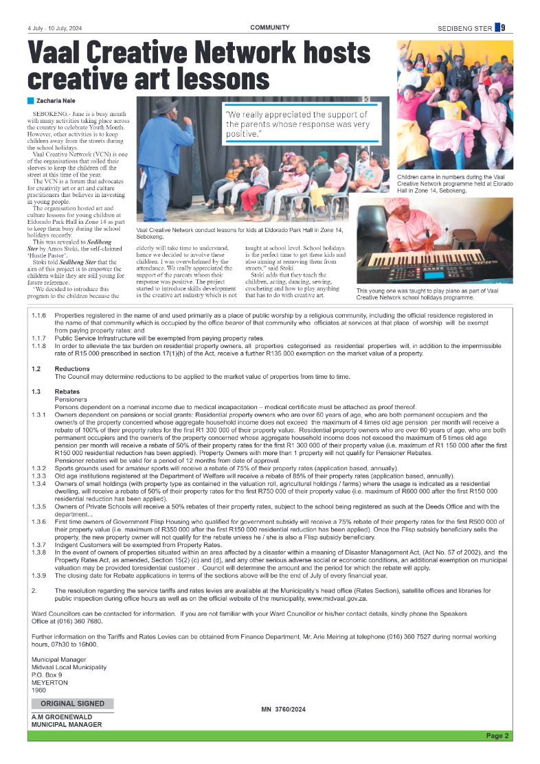 Sedibeng Ster NEWS 4 July – 10 July, 2024 page 9