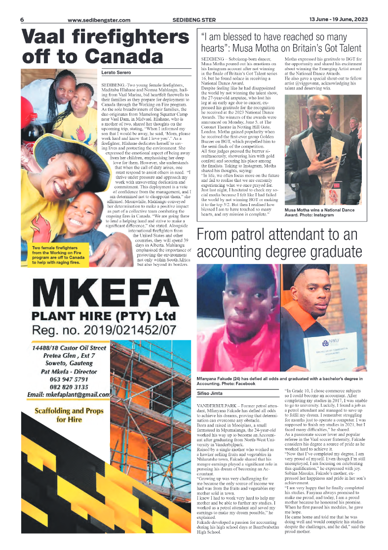 Sedibeng ster 13 June – 19 June, 2023 page 6