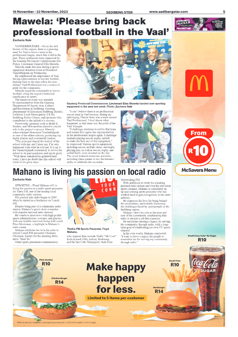 Sedibeng ster 16 November – 22 November, 2023 page 5