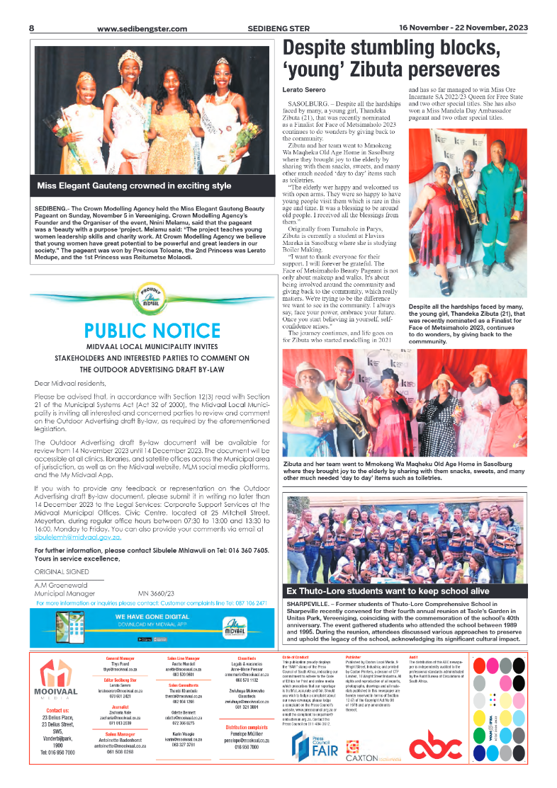 Sedibeng ster 16 November – 22 November, 2023 page 8