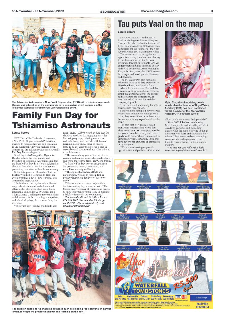 Sedibeng ster 16 November – 22 November, 2023 page 9