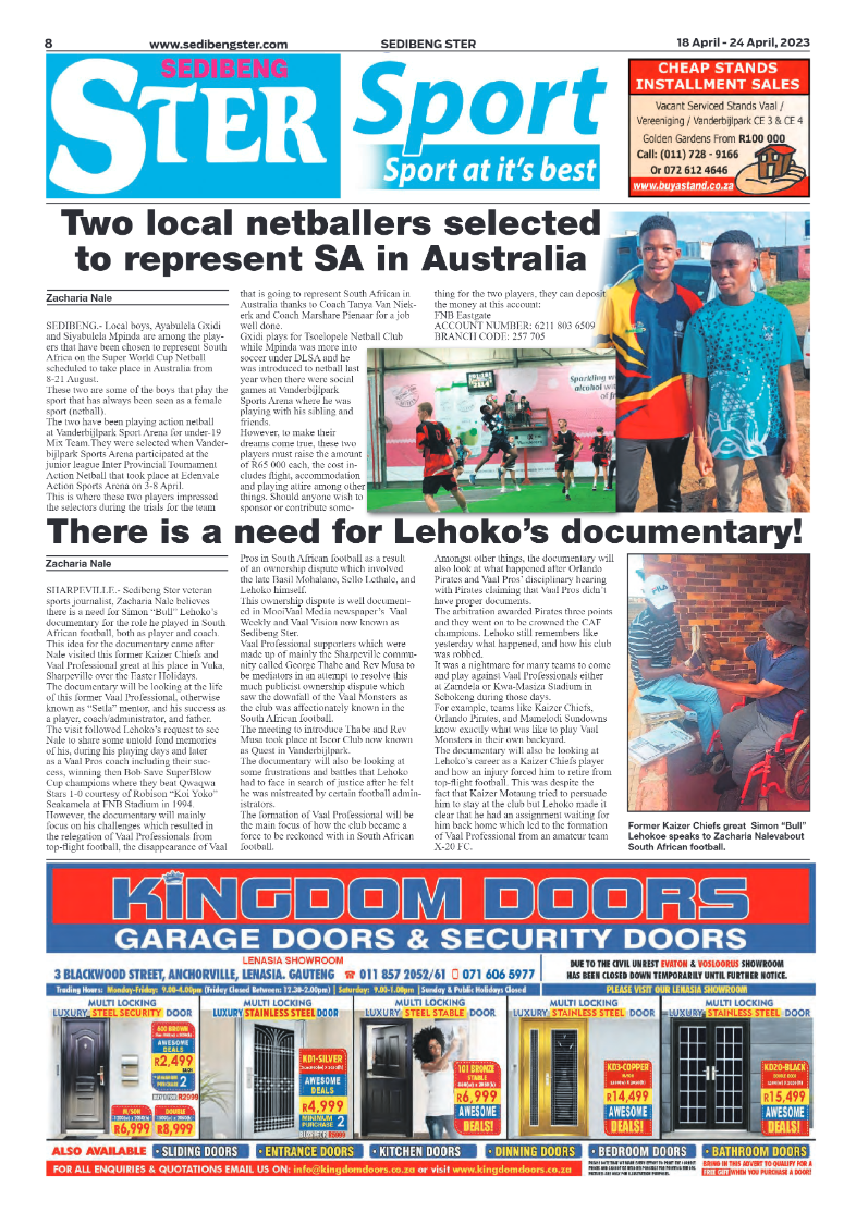 Sedibeng ster 18 April – 24 April, 2023 page 8