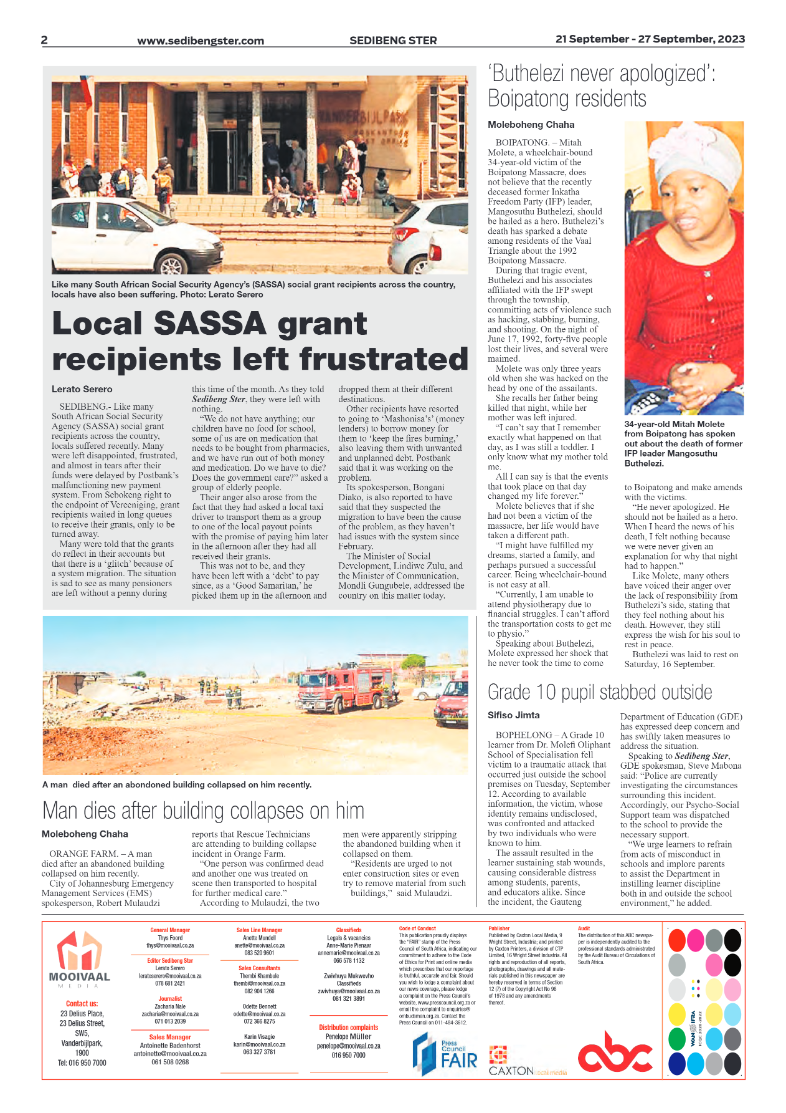 Sedibeng ster 21 September – 27 September, 2023 page 2