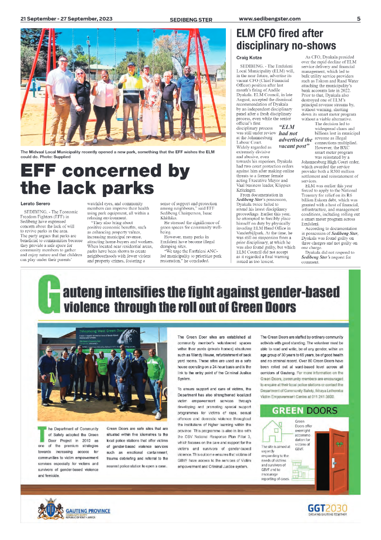 Sedibeng ster 21 September – 27 September, 2023 page 5