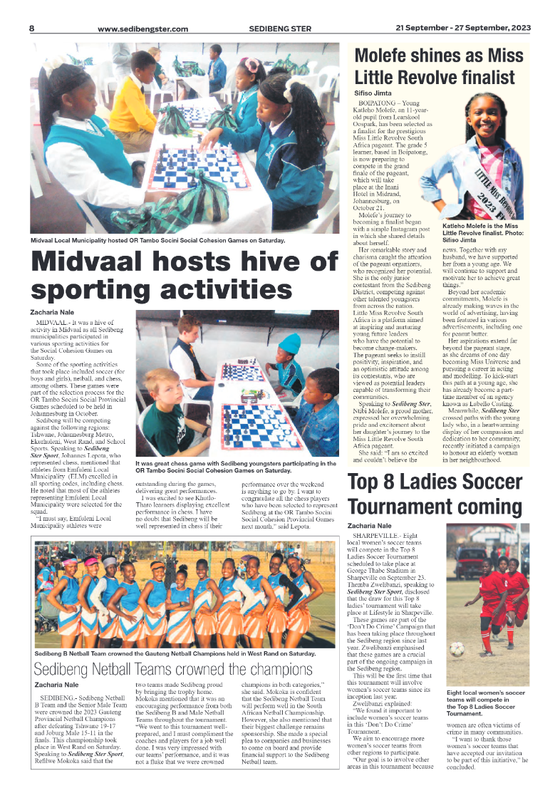 Sedibeng ster 21 September – 27 September, 2023 page 8