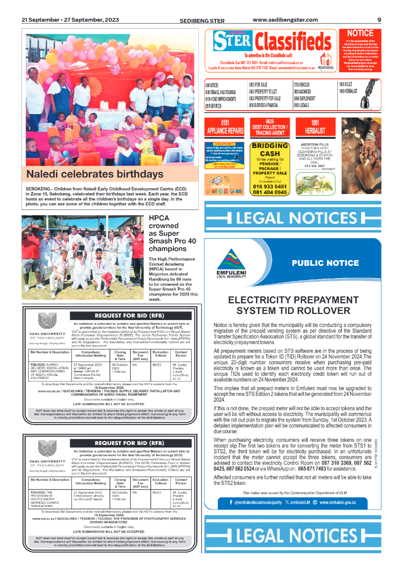 Sedibeng ster 21 September – 27 September, 2023 page 9