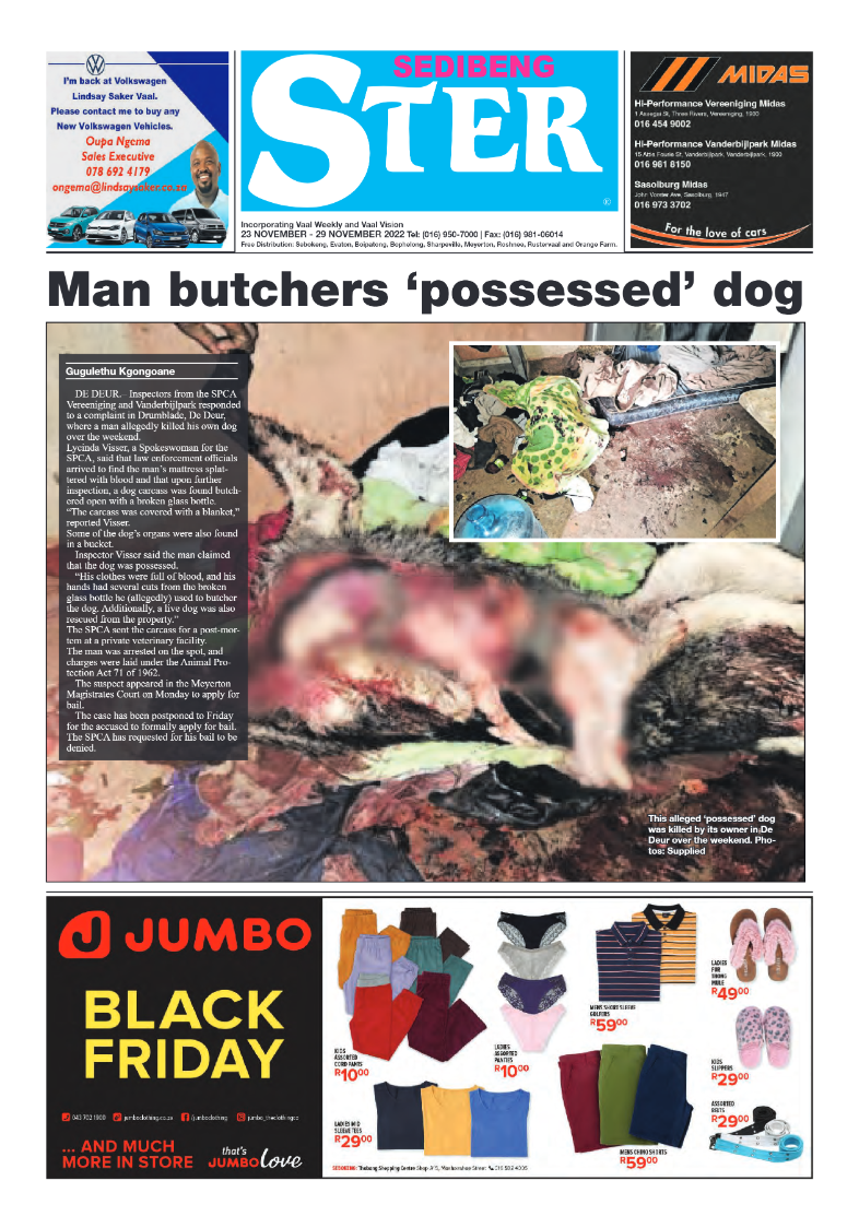 Sedibeng ster 23 November – 29 November 2022 page 1