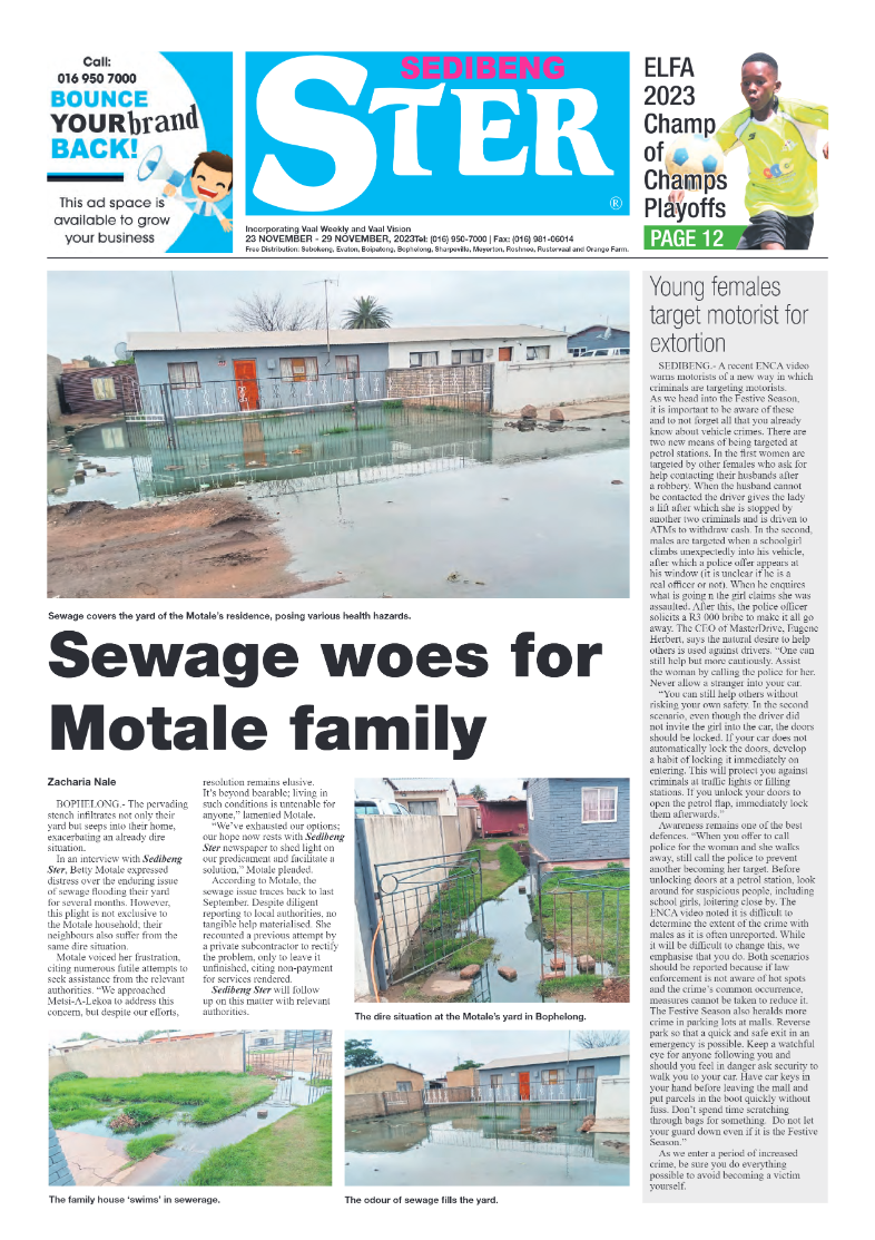 Sedibeng ster 23 November – 29 November, 2023 page 1
