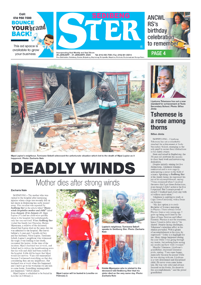 Sedibeng ster 25 January – 31 January, 2024 page 1