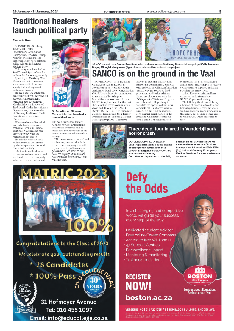 Sedibeng ster 25 January – 31 January, 2024 page 5