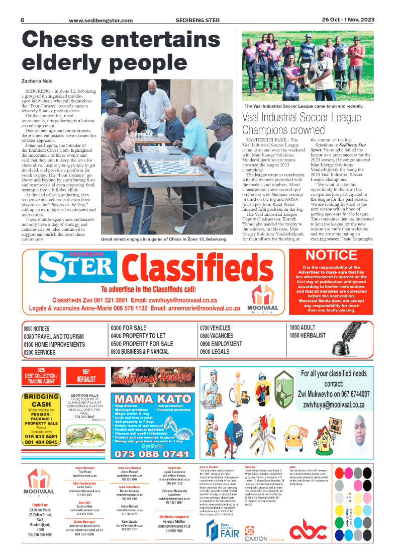 Sedibeng ster 26 Oct – 1 Nov, 2023 page 6