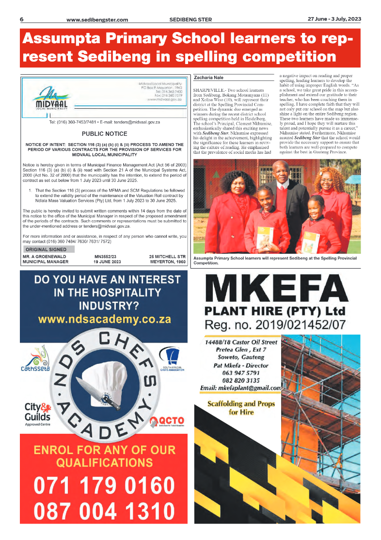 Sedibeng ster 27 June – 3 July, 2023 page 6