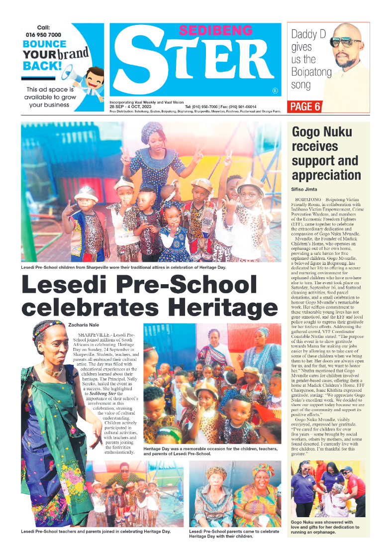 Sedibeng ster 28 Sep – 4 Oct, 2023 page 1