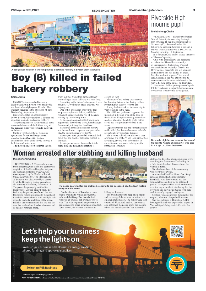 Sedibeng ster 28 Sep – 4 Oct, 2023 page 3