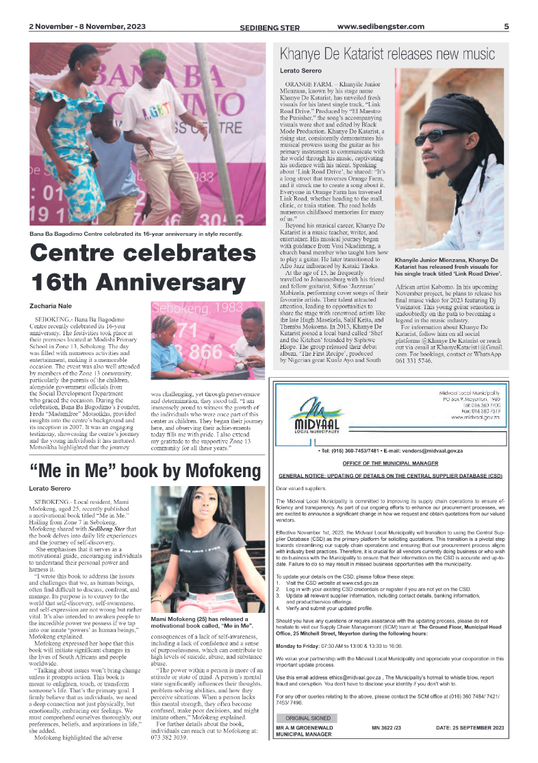Sedibeng ster 2 November – 8 November, 2023 page 5