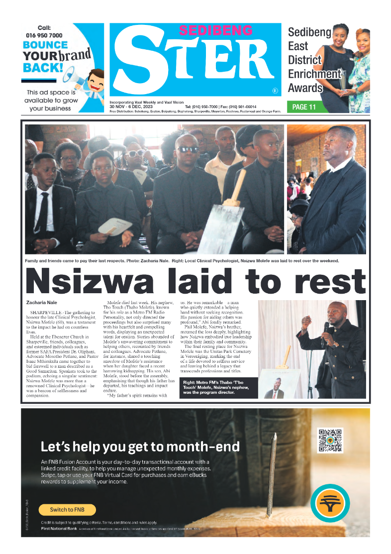 Sedibeng ster 30 Nov – 6 Dec, 2023 page 1