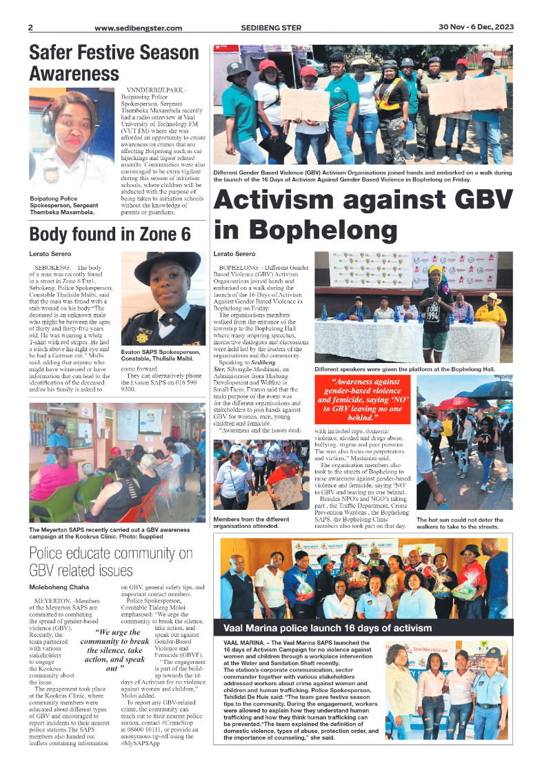 Sedibeng ster 30 Nov – 6 Dec, 2023 page 2