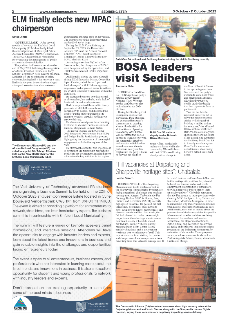Sedibeng ster 5 October – 11 October, 2023 page 2
