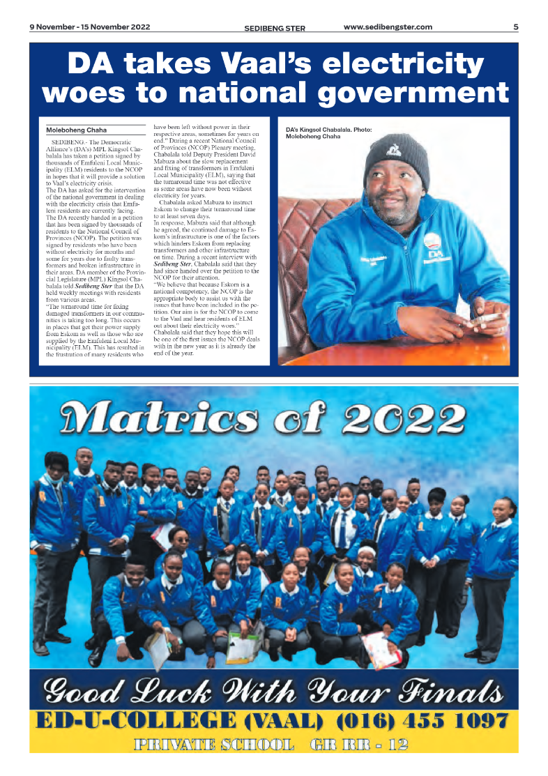 Sedibeng ster 9 November – 15 November 2022 page 5