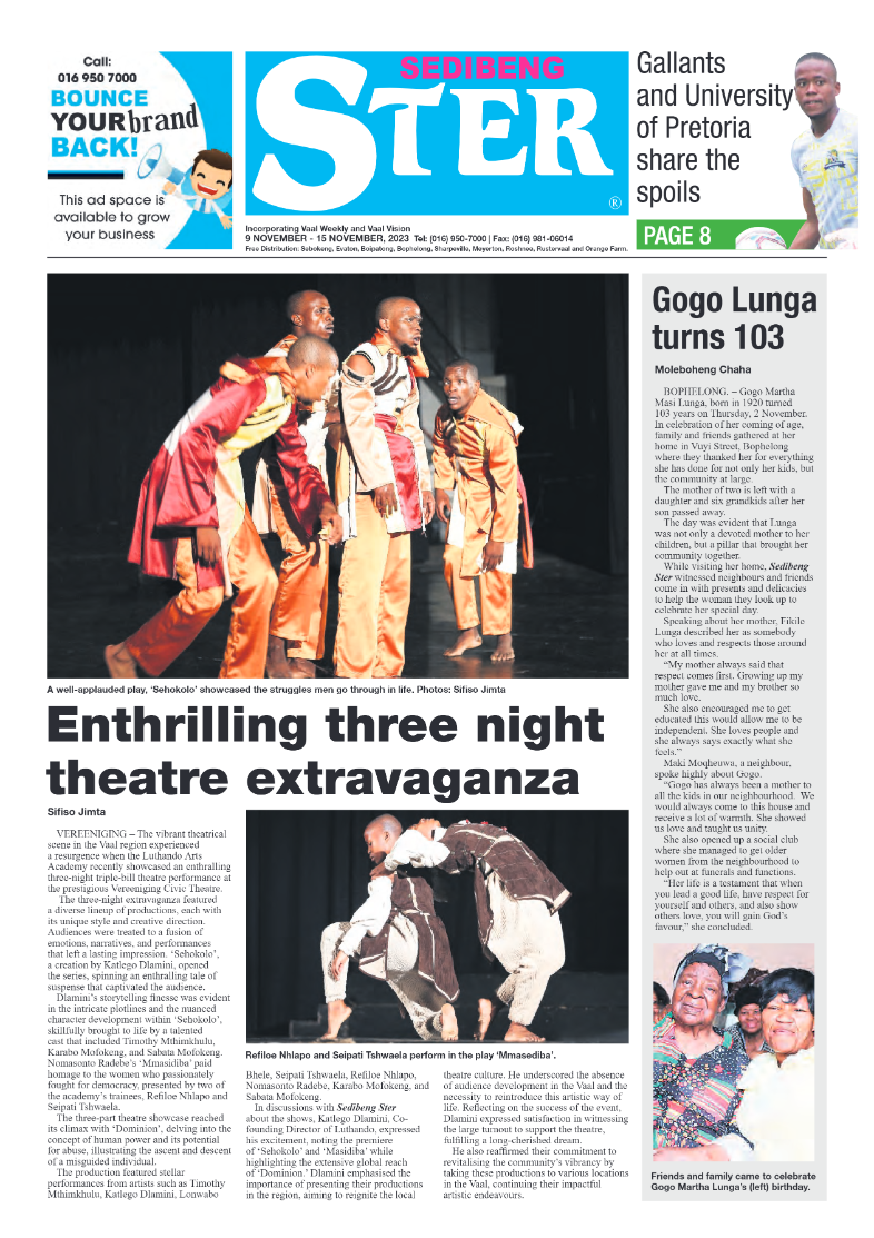 Sedibeng ster 9 November – 15 November, 2023 page 1