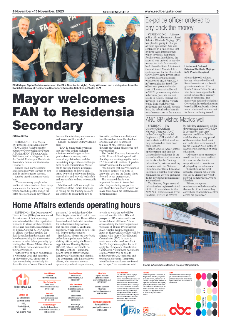 Sedibeng ster 9 November – 15 November, 2023 page 3