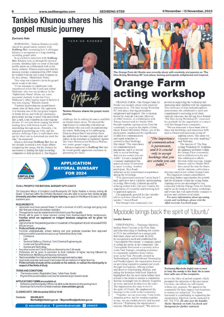 Sedibeng ster 9 November – 15 November, 2023 page 6