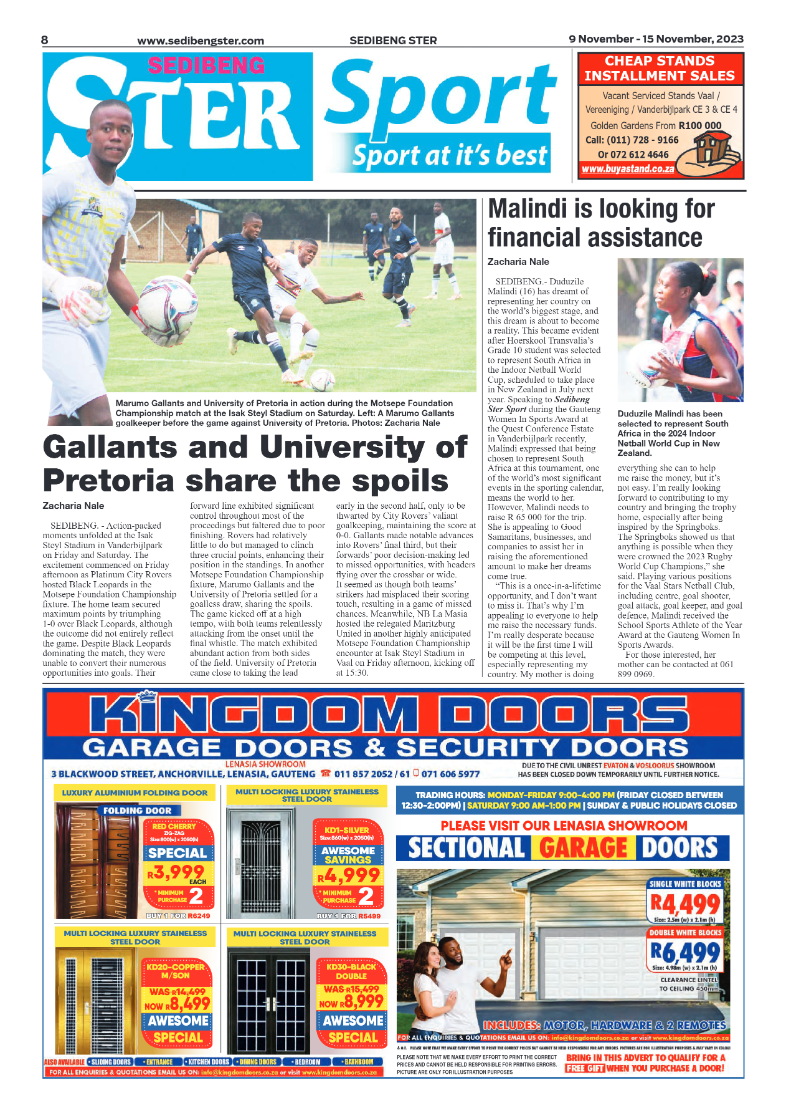 Sedibeng ster 9 November – 15 November, 2023 page 8